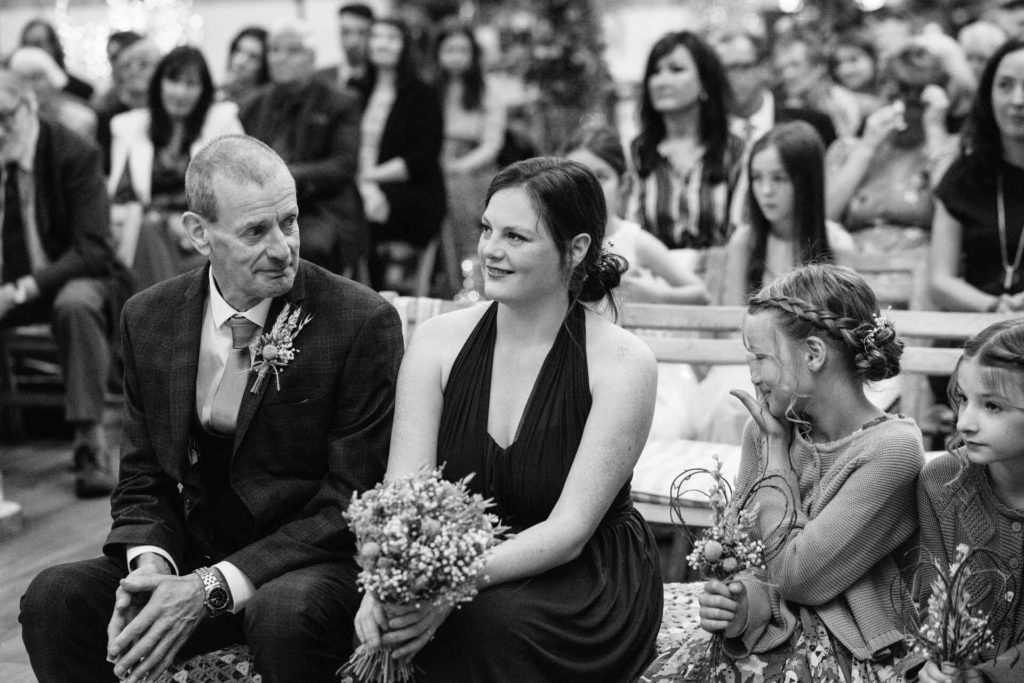 guests at the wellbeing farm wedding ceremony