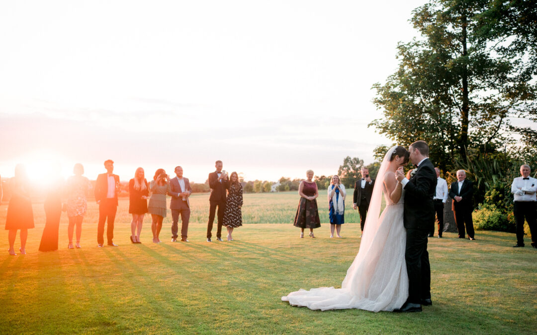 A West Tower Wedding with outdoor dancing at sunset