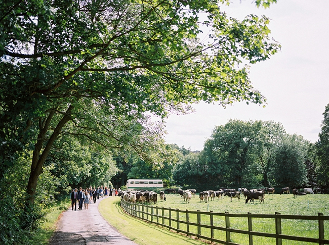 Hilltop country house vintage wedding bus