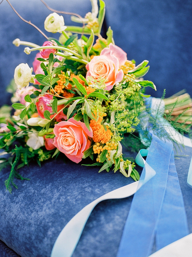 bright and colourful wedding flowers