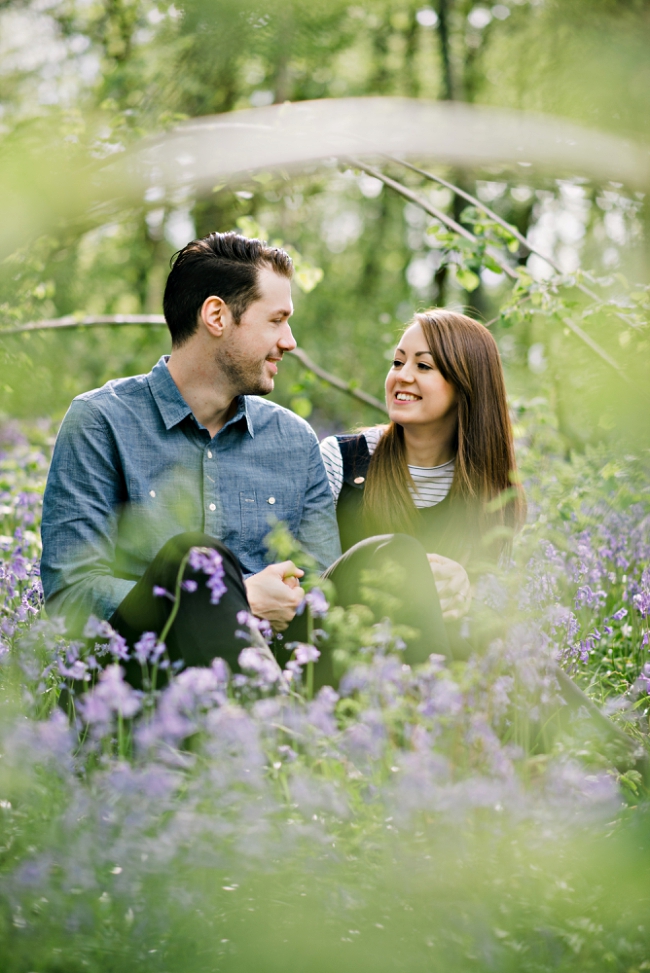pre wedding shoot with bluebells