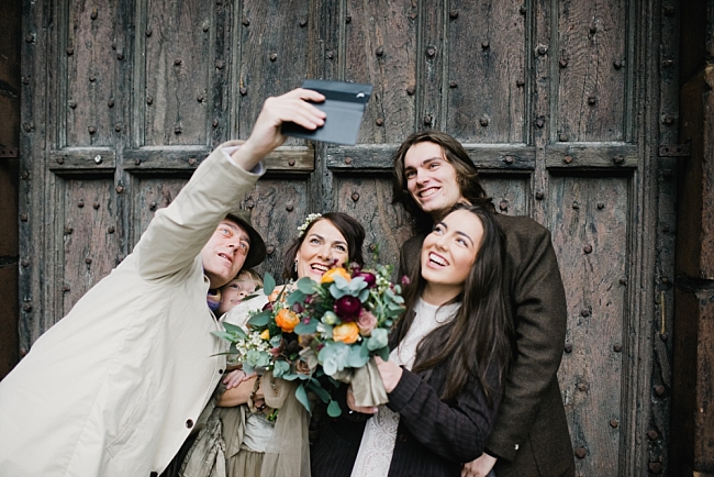 selfie at a wedding