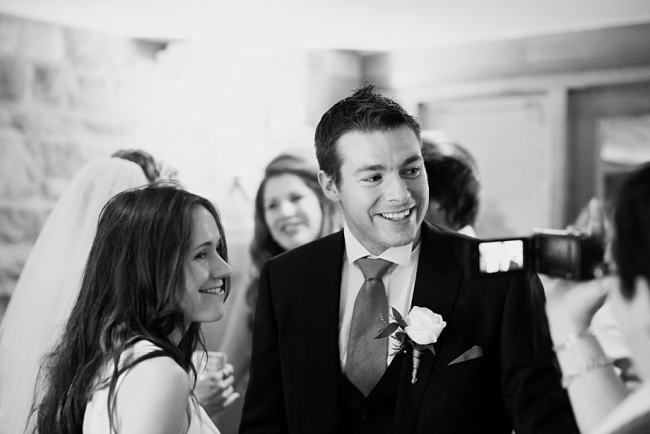 wedding guests smiling