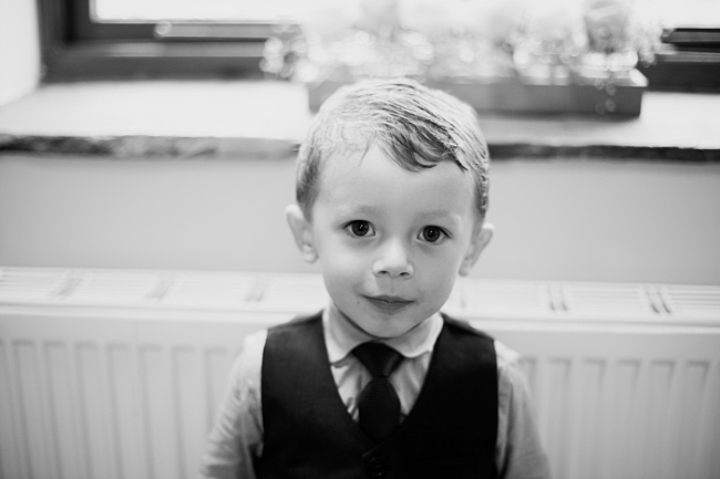 little boy at wedding reception