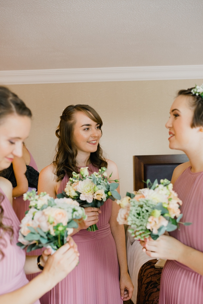 bridesmaids in dusky pink