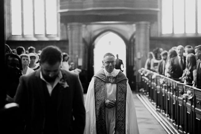 vicar at wedding ceremony