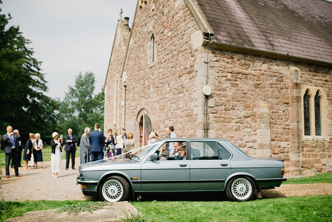 vintage BMW at wedding