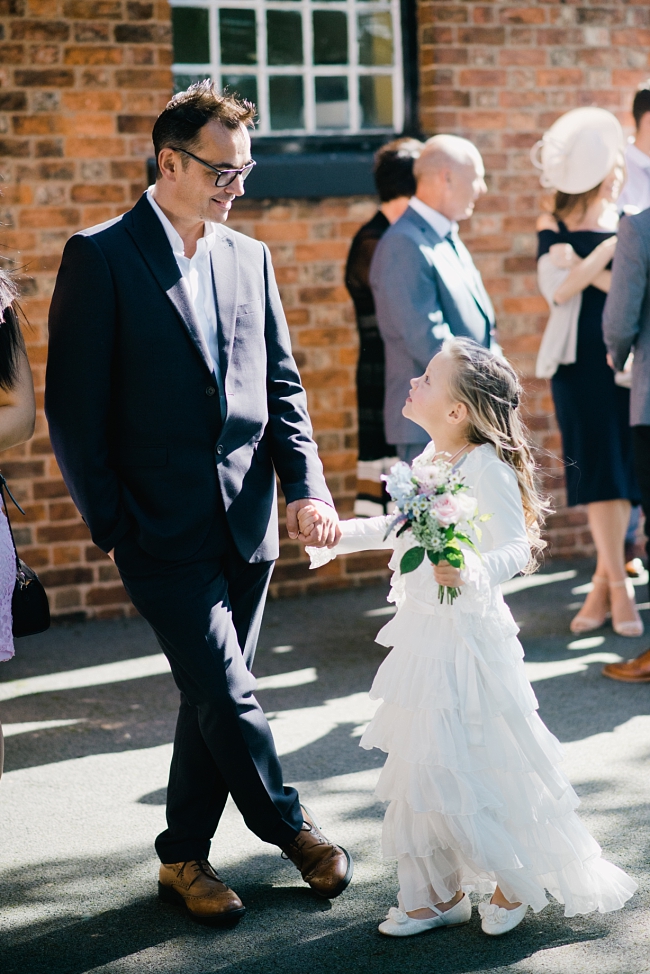 flower girl and father
