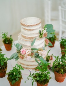 semi naked wedding cake