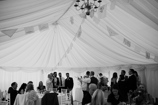 reception in marquee