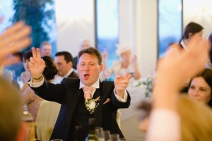 guest singing at wedding