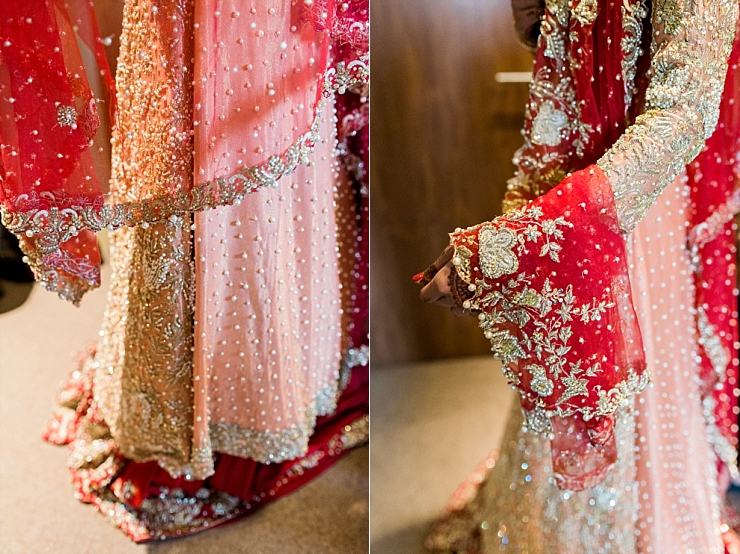 red and gold traditional wedding dress