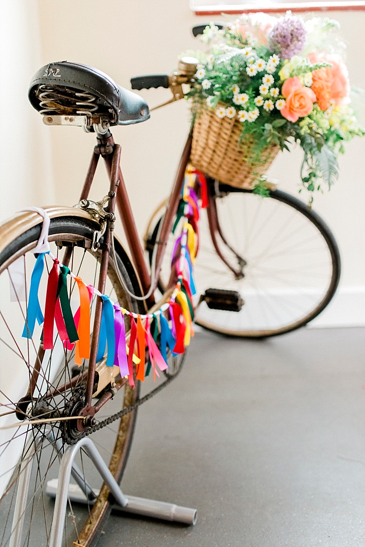 vintage bike with bright bunting