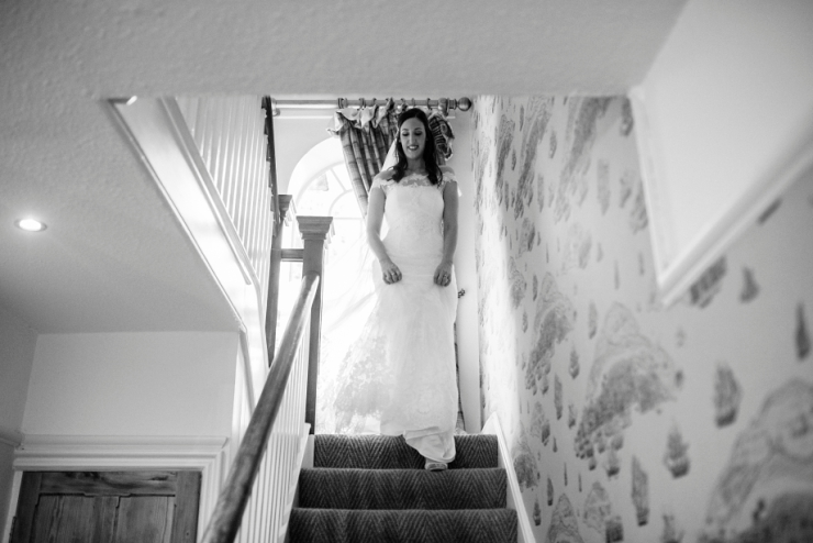 bride down stairs