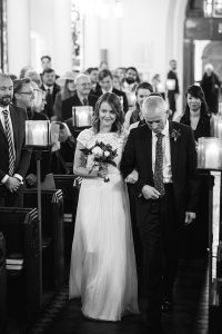 father of bride down aisle