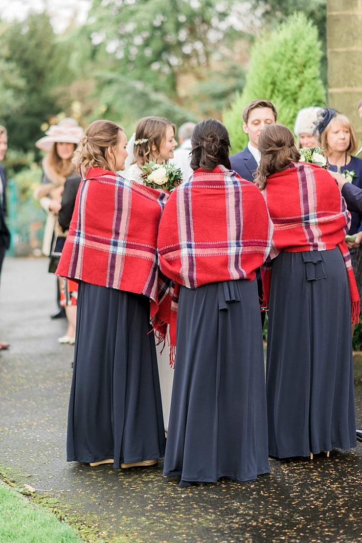 bridesmaids tartan shawls