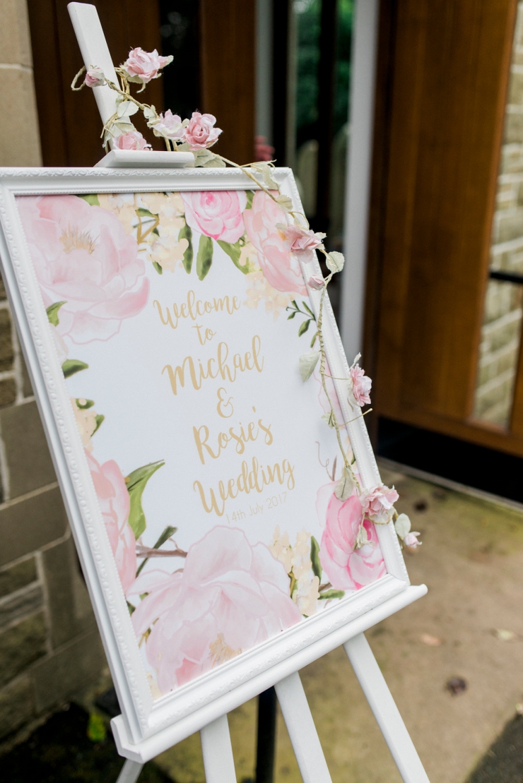 floral wedding sign