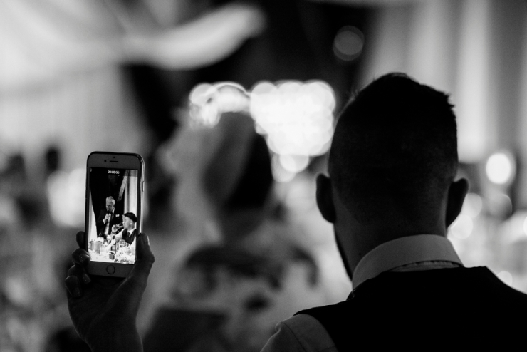 phones at a wedding