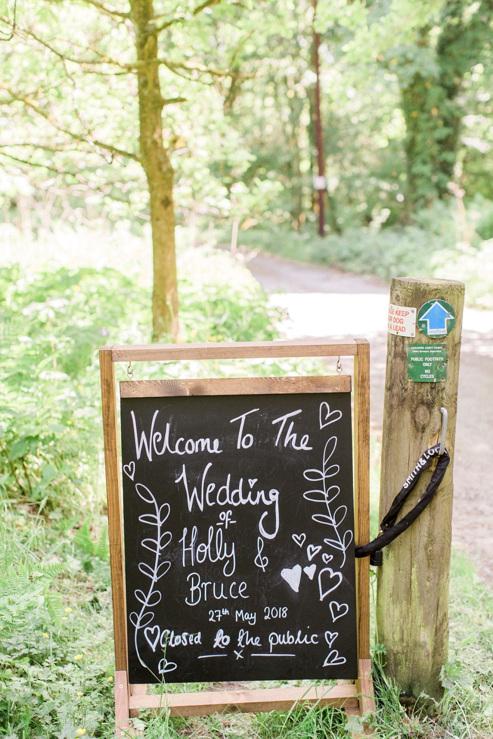 Holly and bruce chalkboard wedding sign