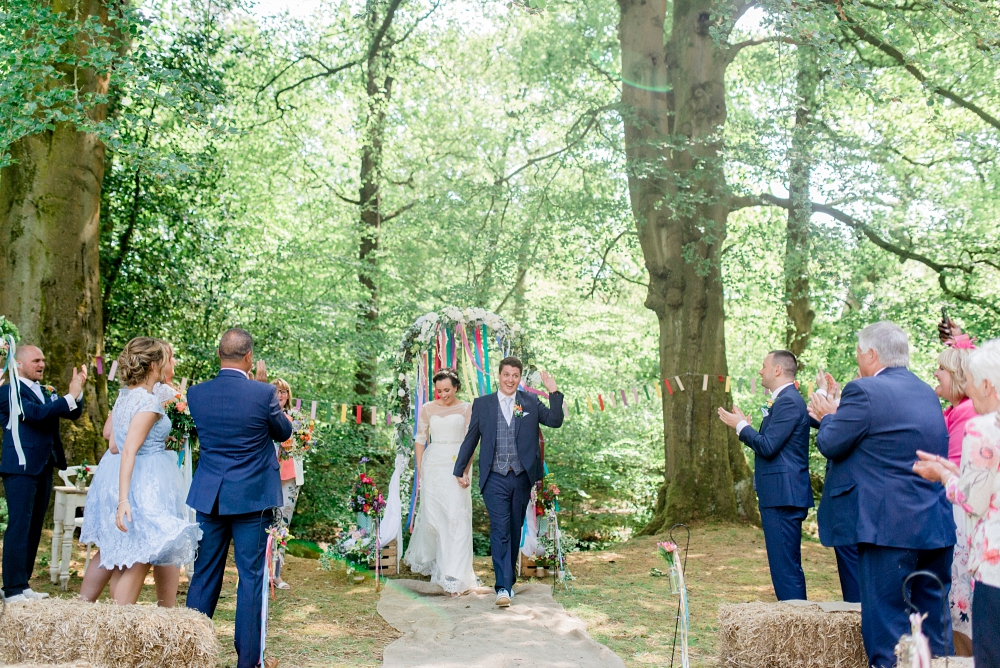 just married in the woods