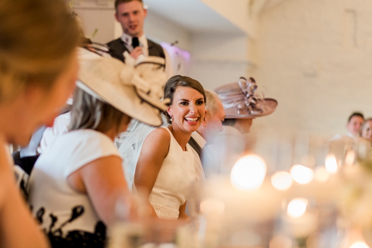 bride laughing at speech