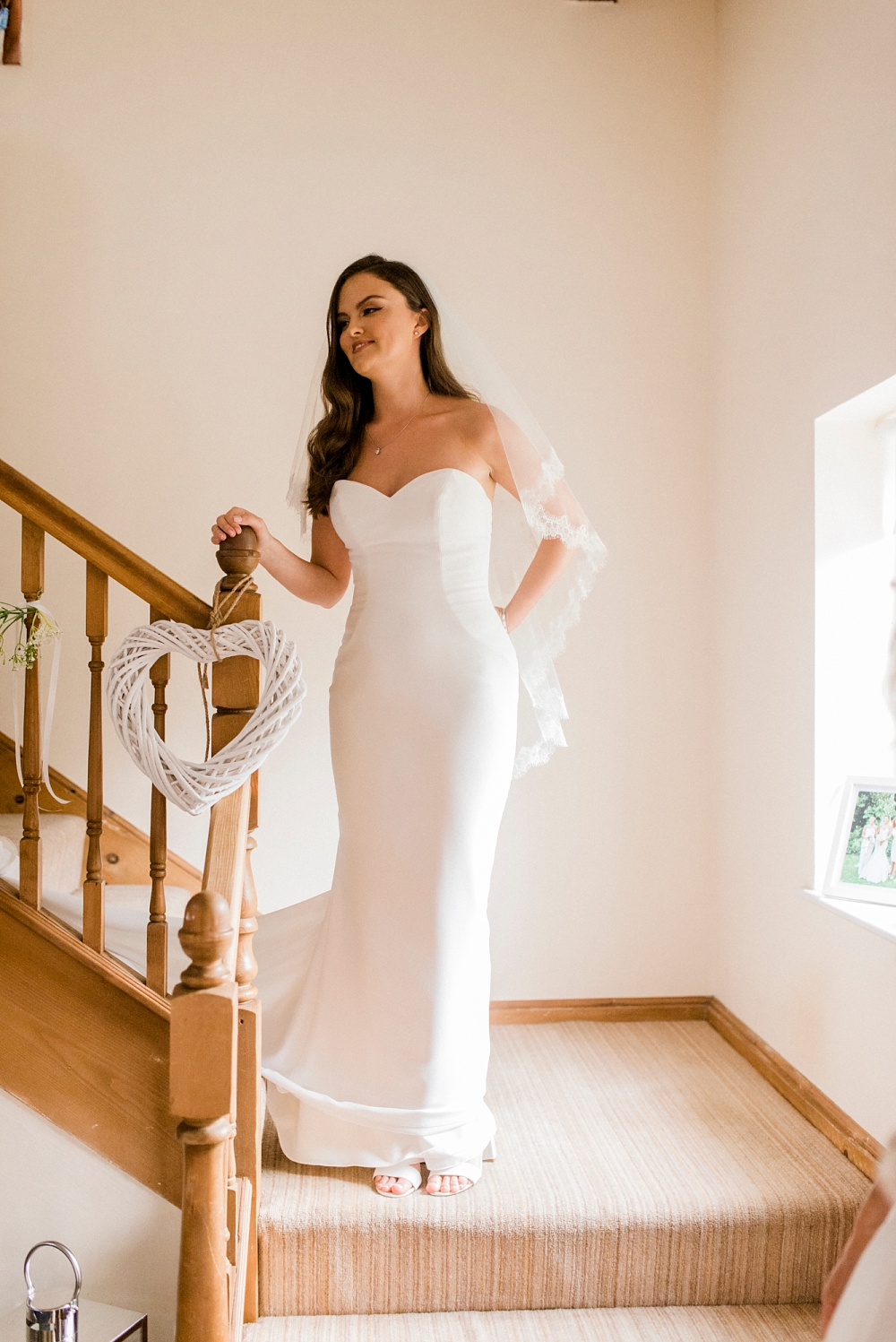 classic bride on staircase