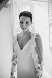 bride in pronovias dress at didsbury house hotel