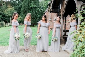 bridesmaids enter norcliffe chapel