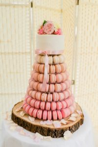 pink macaron wedding cake