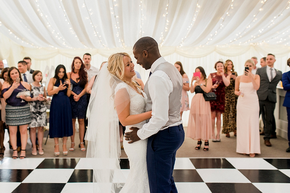first dance in marquee at Ardington house