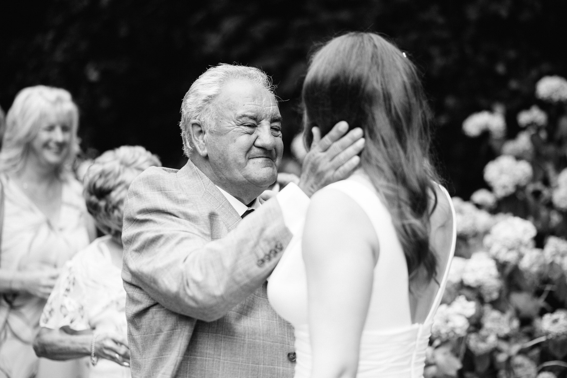 grandad and granddaughter on wedding day