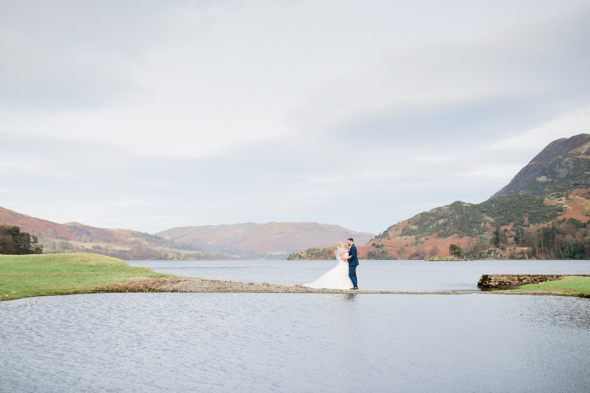 bride and groom at Lake District wedding