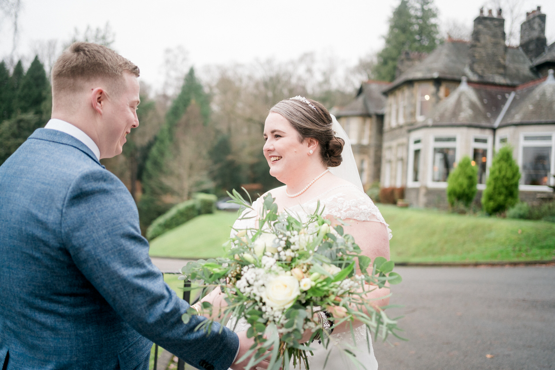 dress reveal at Lake District elopement
