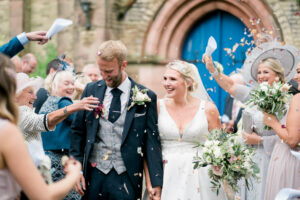 confetti at st andrews church in longton
