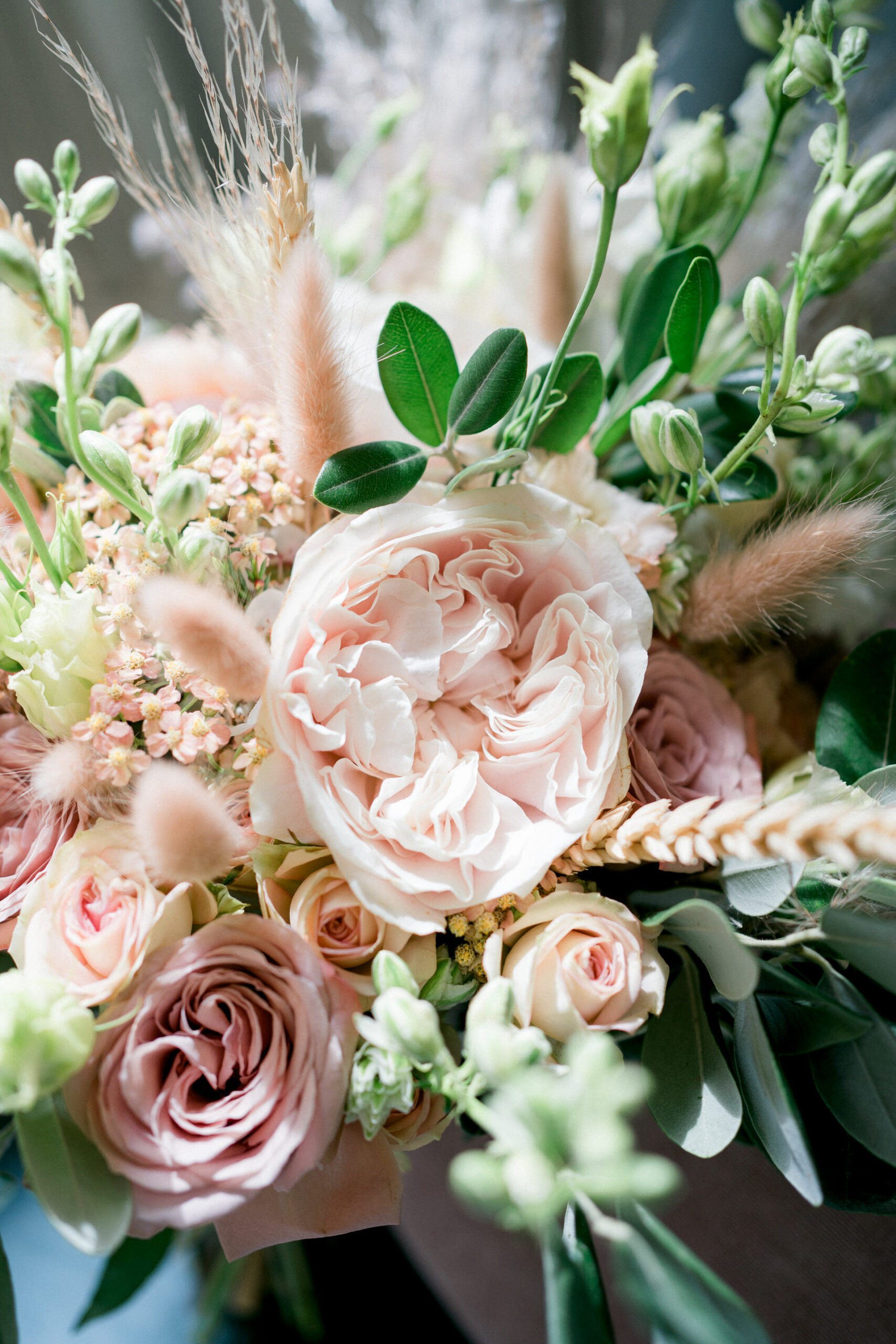 the flower hall bride's bouquet blush pink
