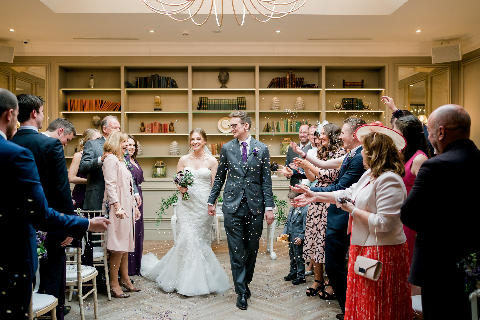 confetti throw during ceremony at woodlands hotel leeds