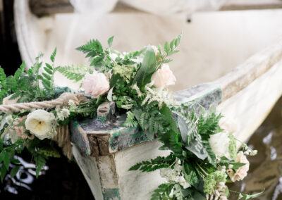 flowers on rowing boat