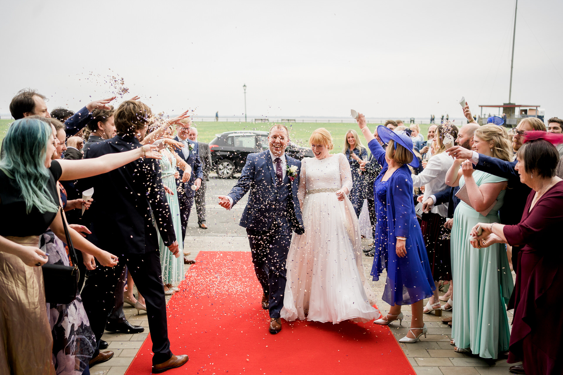 confetti on the red carpet at the Clifton arms in lytham