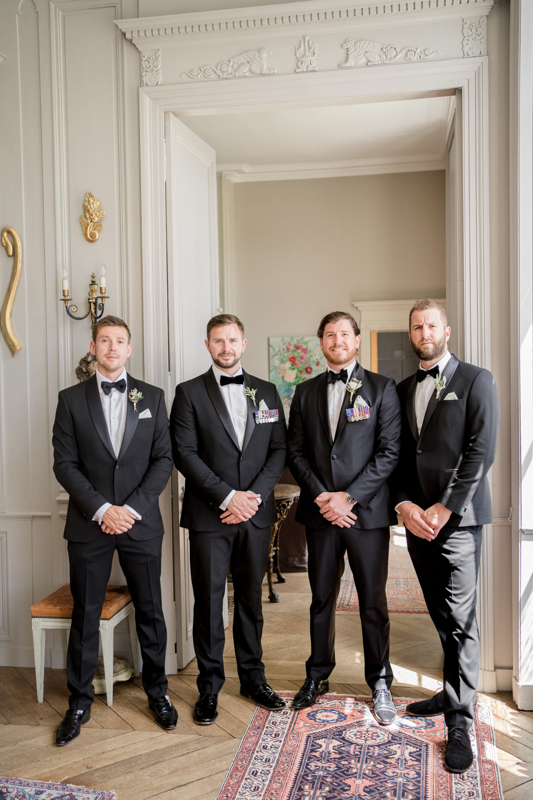 groomsmen at chateau de brives