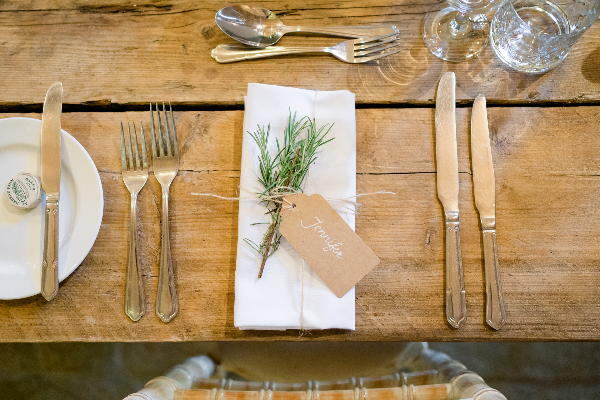 table setting at eden barn