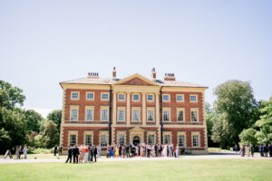 wedding guests in front of lytham hall