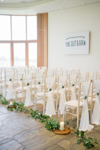 wedding ceremony at the out barn