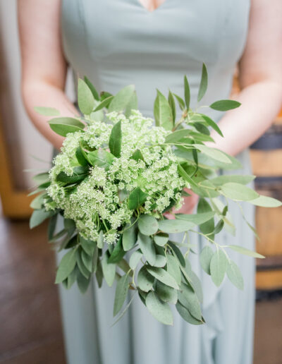 bridesmaid bouquet with dill and eucalyptus
