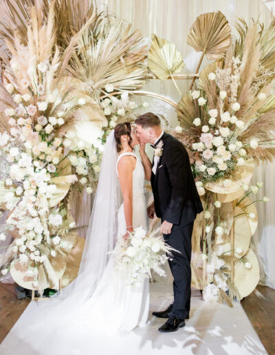 flower arch at Rivington hall barn wedding