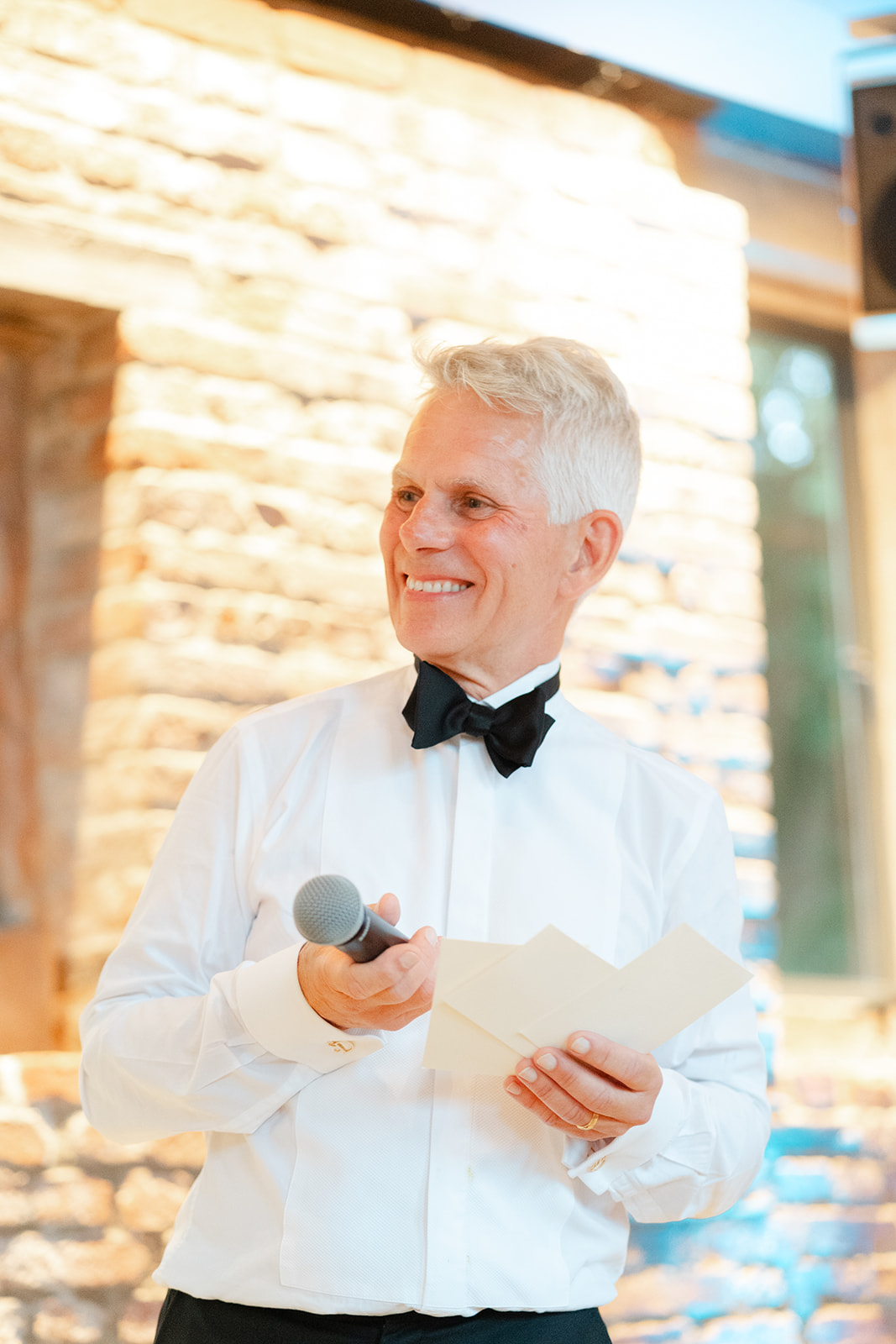 father of the bride delivers his speech at dorfold hall