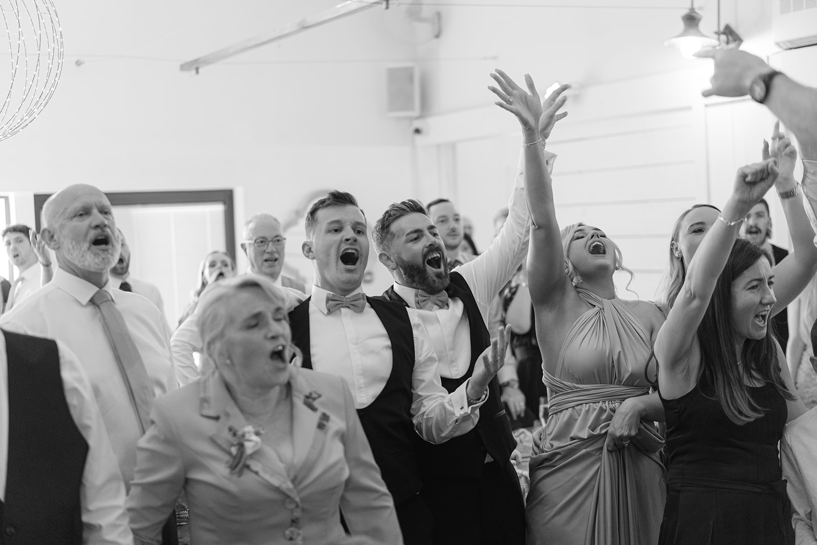 singing waiters at bashall Barn wedding