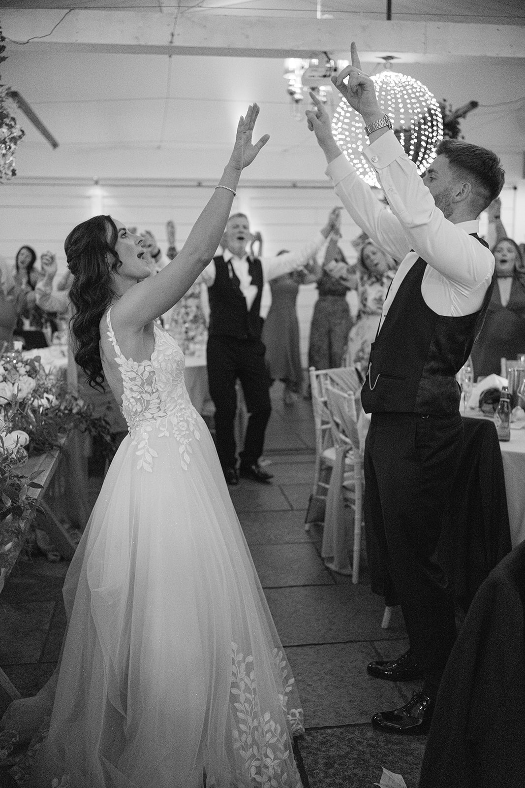 singing waiters at bashall Barn wedding