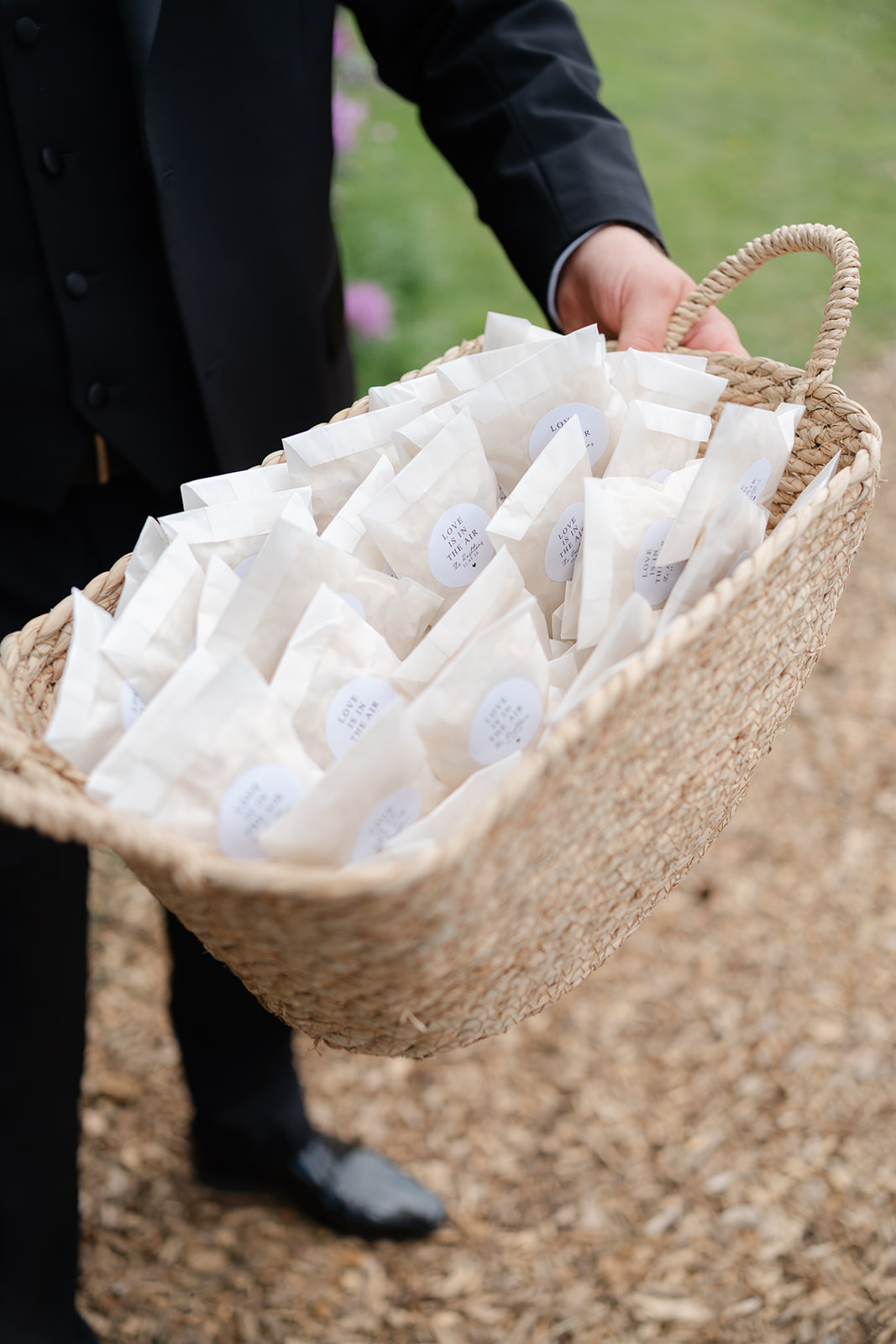 confetti packets in a basket