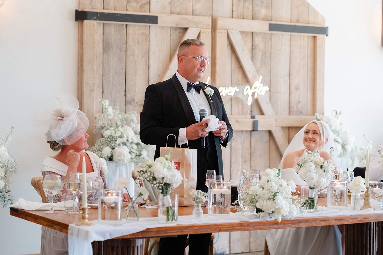 father of the bride makes a speech at hobbit hill
