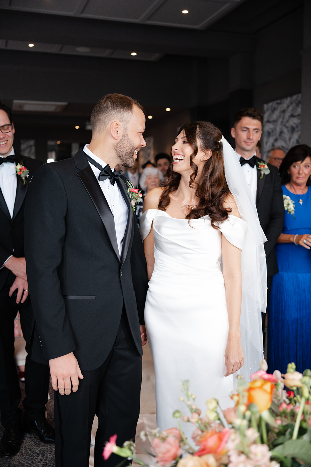 bride and groom at The Clifton Arms wedding in lytham